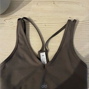Alo olive / Brown Ribbed Bra